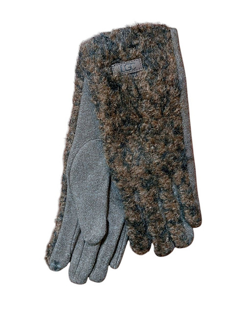 Рукавички сенсорні жіночі теплі one size коричневий Київ - фото 2