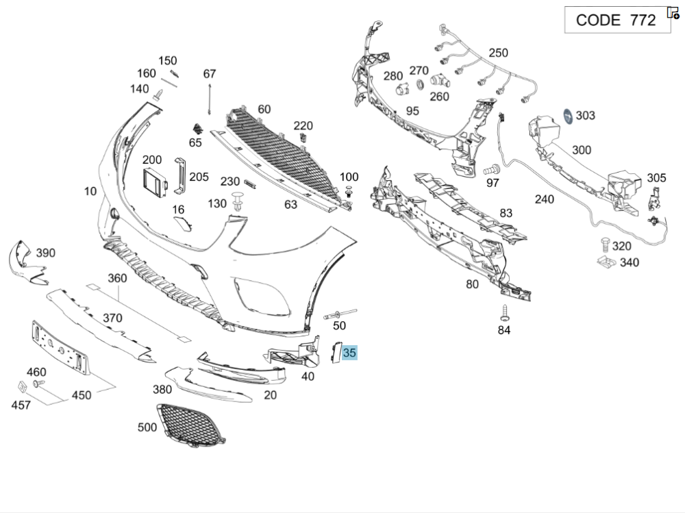 Mercedes-Benz  A2928851600 Накладка переднього бампера, продовження розширювача арки праворуч GLE Coupe C292 Одесса - изображение 2