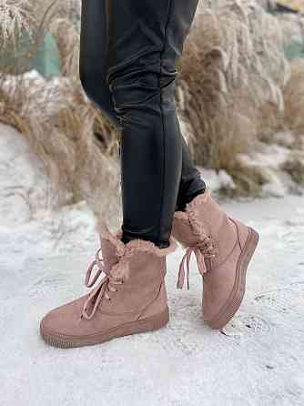 Violeta Женские черевики Violeta пудра эко-замша высота 16.5см подошва 2.5см размер 36-39 (1136 Коломия