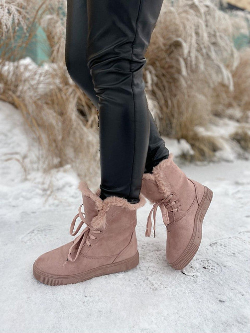 Violeta Женские черевики Violeta пудра эко-замша высота 16.5см подошва 2.5см размер 36-39 (1136 Коломыя - изображение 6