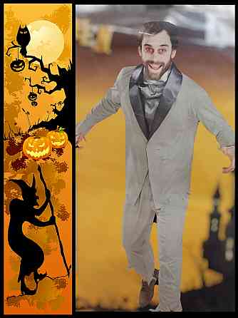 Чоловічий костюм Наречений для вечірки на Хелловін смокінг краватка брюки розмір ХL 56-58 сірий Київ