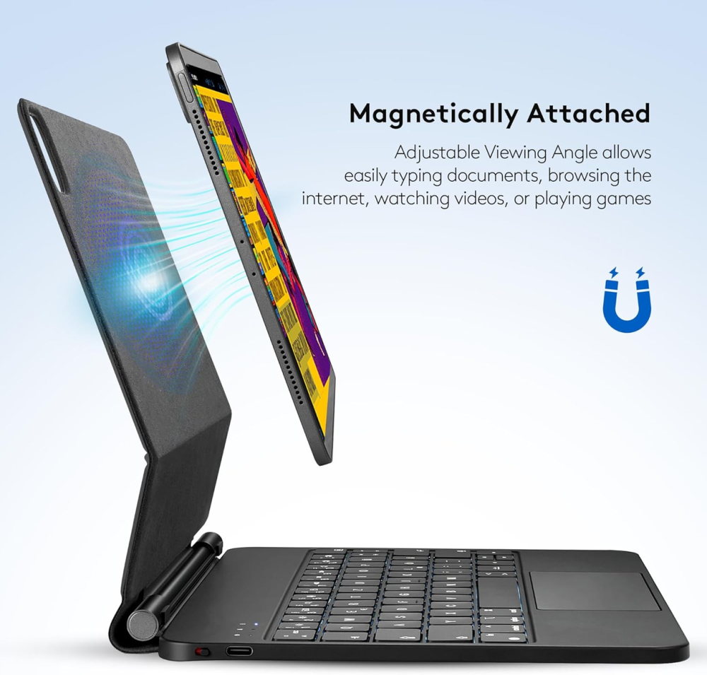 Чохол-клавіатура з тачпадом для iPad Air 4/5 (10.9") Magic Keyboard Bluetooth кейс з підсвіткою та магнітним кріпленням Київ - фото 4