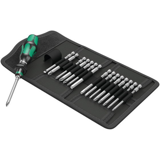 Викрутка Wera Kraftform Kompakt набір 17шт, бітотримач 1/4", 16 подовжених біт PH/PZ/SL/HEX/Torx 05059295001 Одеса