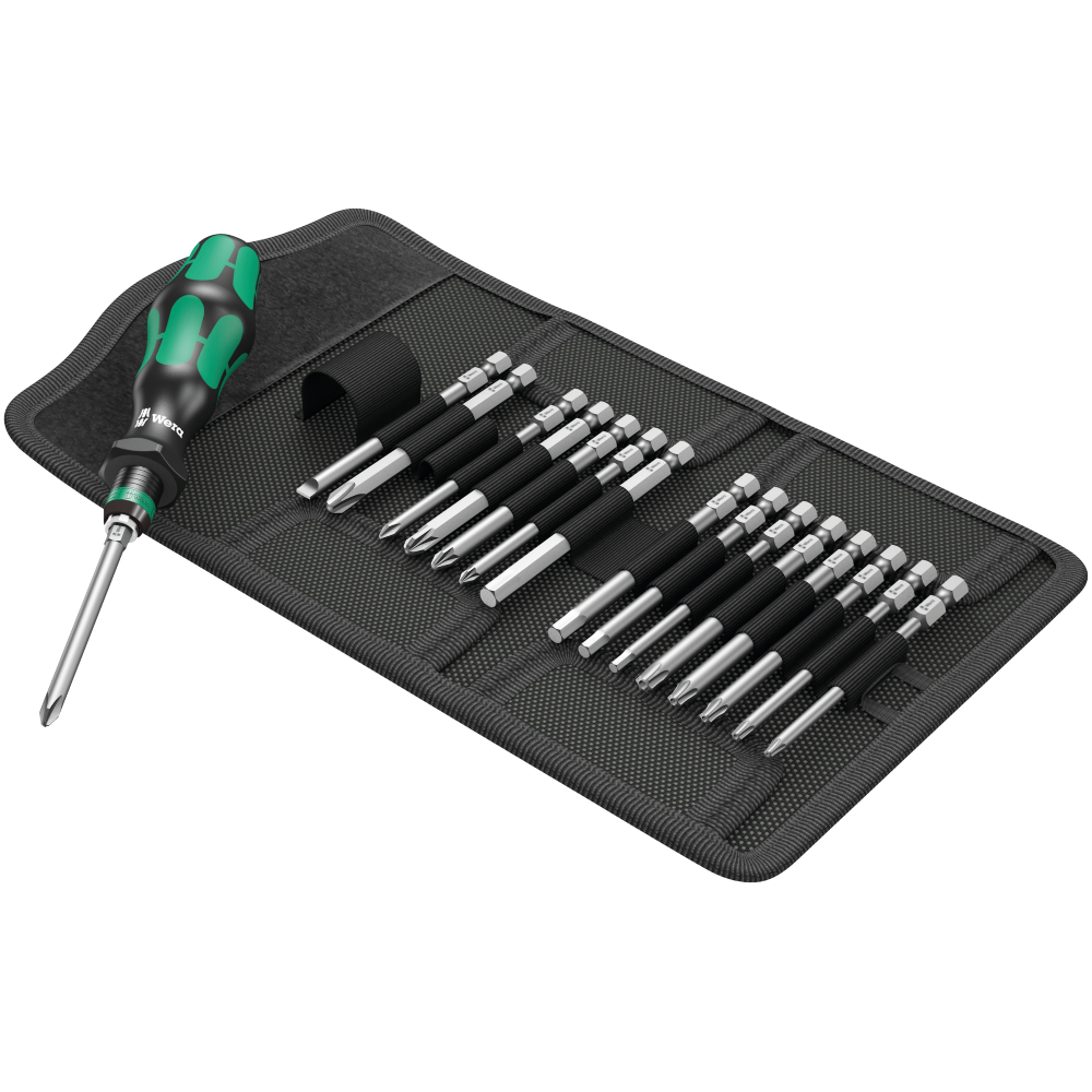 Отвертка Wera Kraftform набор 17шт, битодержатель 1/4