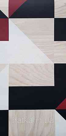 Шпалери вінілові на флізеліні Rasch Clasik 0,53х10 геометрія фігури червоні білі беж Київ