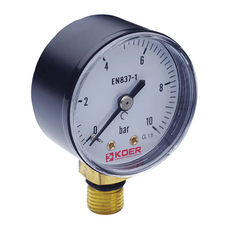 Манометр радіальний (KOER KM.502R) (0-10 bar), D 50мм, 1/4''-1/2'' (KR0209) Київ - фото 1