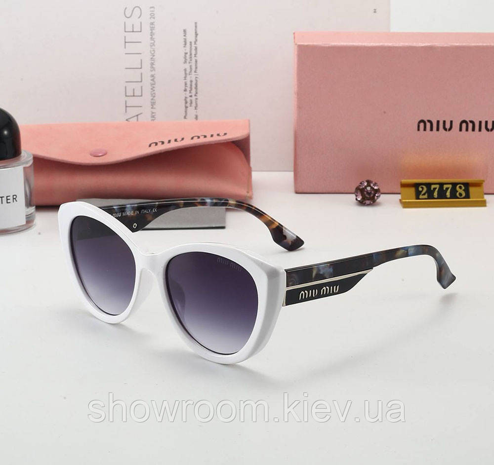 Женские солнцезащитные брендовые очки Miu 2778 white Киев - изображение 1