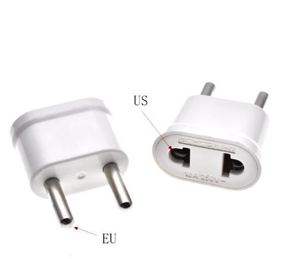 Переходник на плоскую и евро вилку 10А 220V/ белый блестящий Днепр