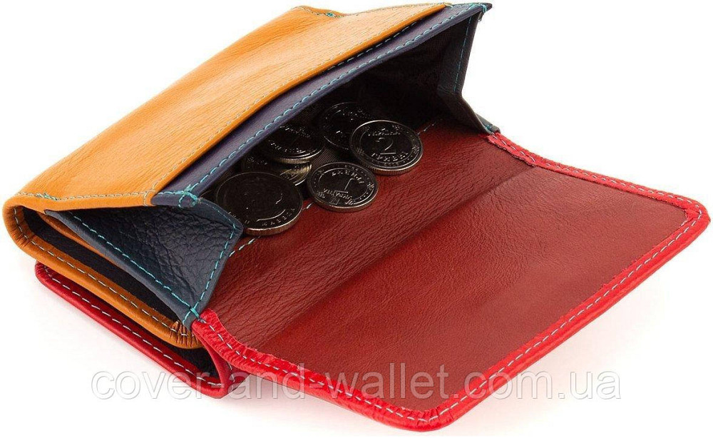 Різнокольоровий жіночий гаманець із натуральної шкіри компактного розміру ST Leather 403-1 Київ - фото 3