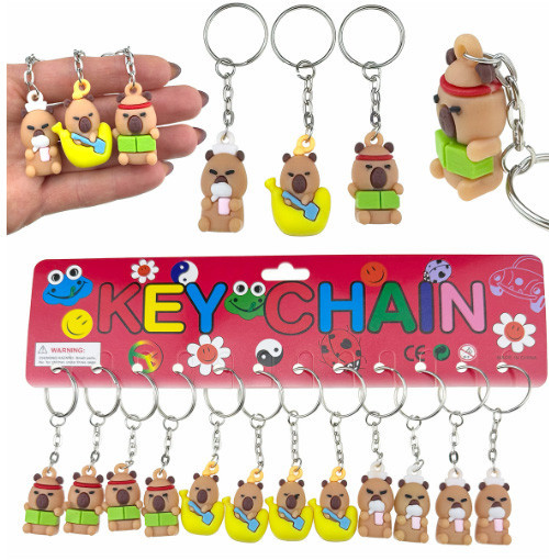 Брелоки для ключкй резиновый Капибара 12 шт Киев - изображение 1
