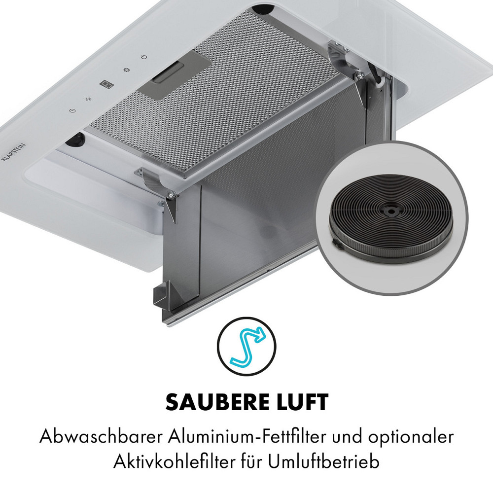 Вентиляторный модуль Hektor Brilliant Edition 52 см, 506 м³/ч, сенсорное стекло, белый (Германия, читать Ровно - изображение 6