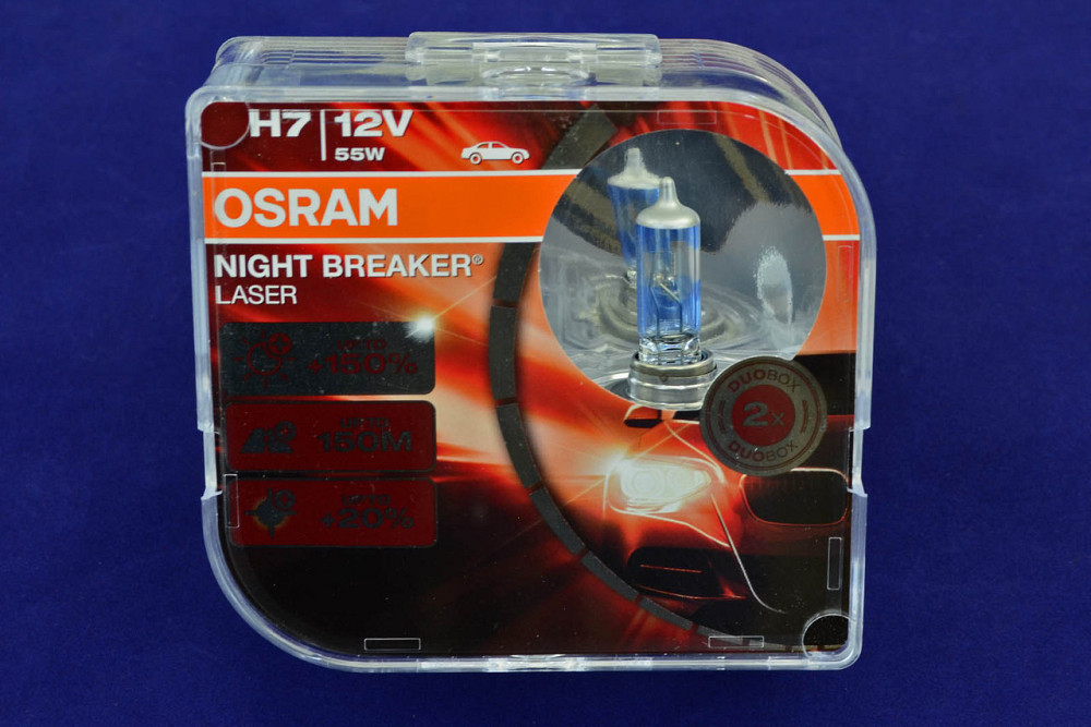 Автолампа 12V 55W Night Breaker Laser 150% (пара) H7 Мукачево - фото 1