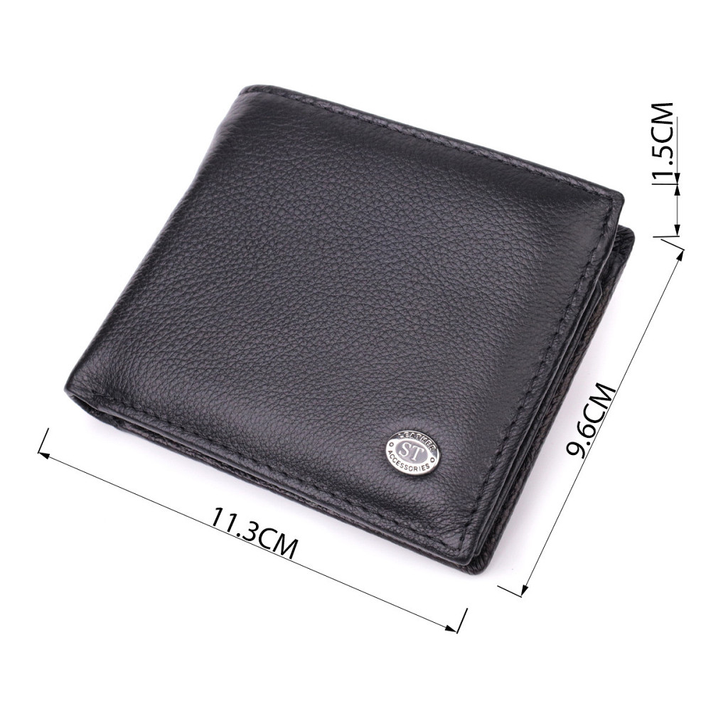 Стильный мужской кошелек из натуральной кожи ST Leather 22457 Черный Киев - изображение 3