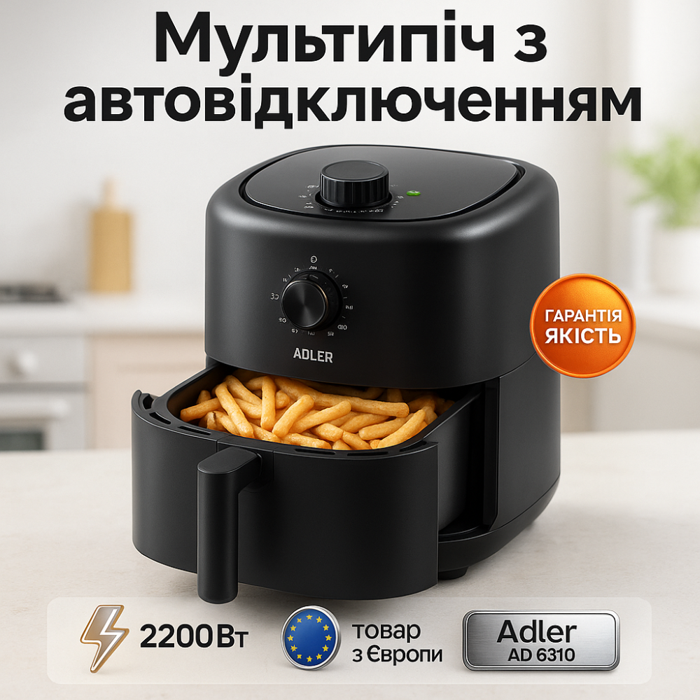 Картофель фри без растительного масла Adler AD 6310 2200Вт 3Л, Аэрогриль с сенсорным управлением VW-85 Львов - изображение 17