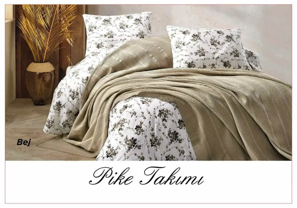 Постельное белье с вафельным покрывалом La Villa Mavi Персиковый Коломия - фото 4