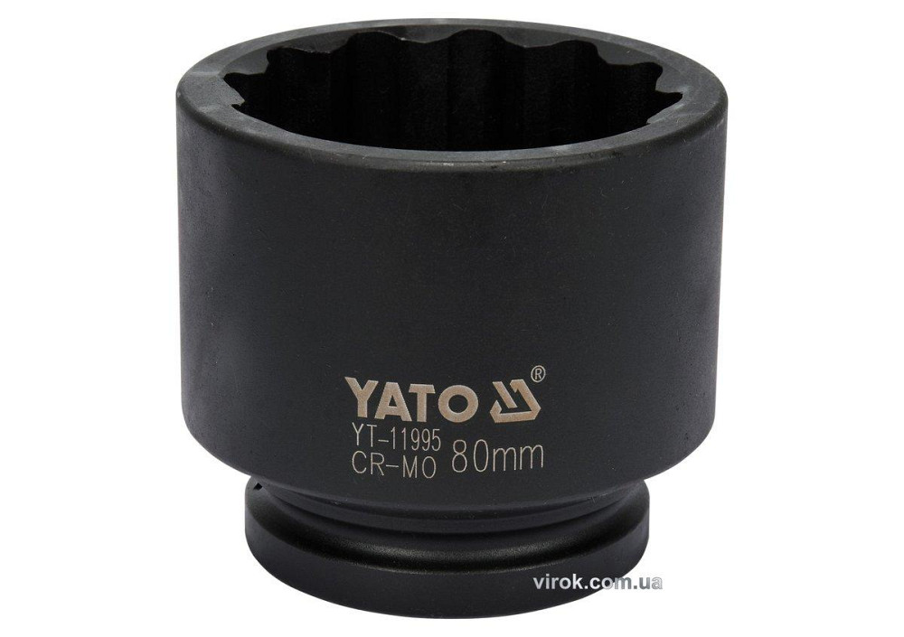 Головка торцева ударна 12-гранна YATO : квадрат 1", М= 80 мм, L = 100 мм [4] Одеса - фото 1