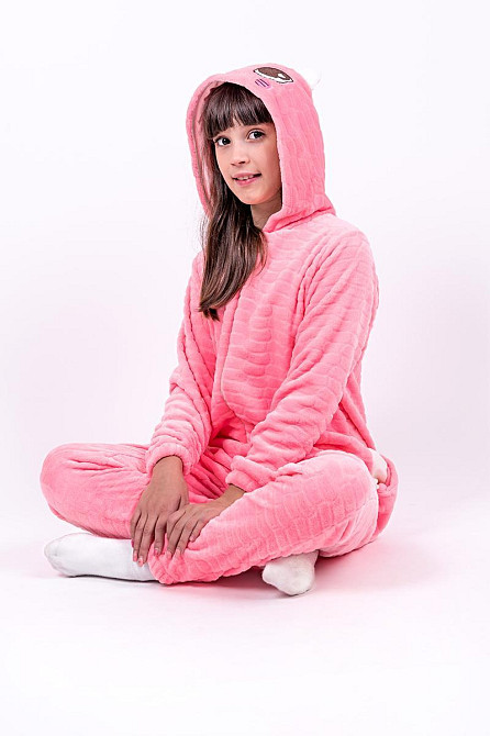 Кигуруми Котик  детский и подростковый, розовый,  комбинезон домашний топ Крохатушка одяг Киев - изображение 4