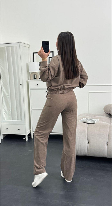 Жіночий стильний повсякденний костюм-двійка бомбер + штани Бежевий, 46/48 Одеса - фото 4