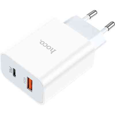 Зарядное устройство HOCO C97A 1xUSB-C PD20W + 1xUSB QC3.0 White (6931474766076) Винница