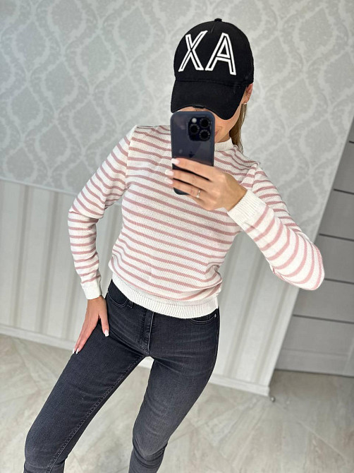 Жіночий модний в'язаний светр у смужку. 42-48р. Київ - фото 8