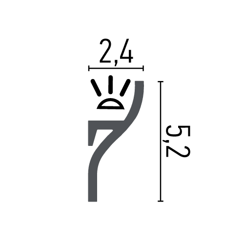 Карниз полімерний для LED освітлення Grand Decor KH 906 Дніпро