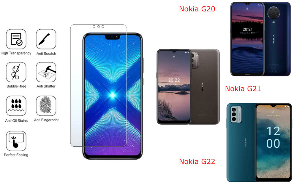 Защитное стекло NeoGlass для Nokia G20, Nokia G21, Nokia G22 – ультрапрозрачное и устойчивое Киев - изображение 4