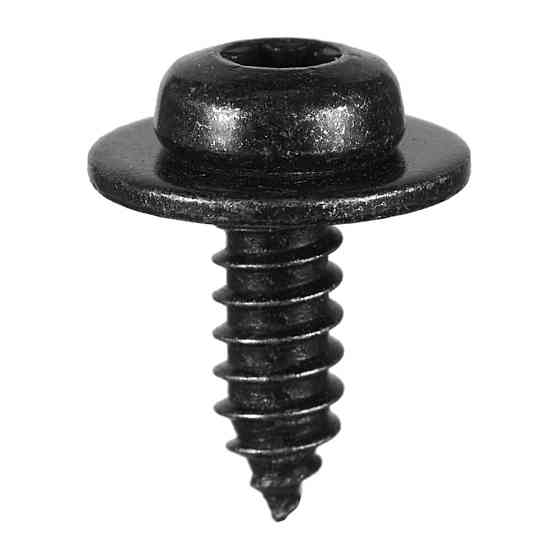 Саморізи, Під зірчасту викрутку, TORX із шайбою, Чорний, Метал, Розміри (мм): T-18 F-6.3 H-23 H1-18. Київ