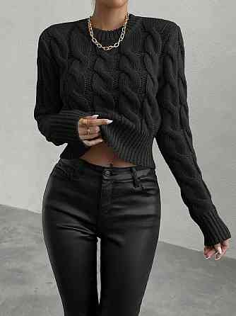 Женский базовый повседневный свитер акрил/шерсть Черный Одесса