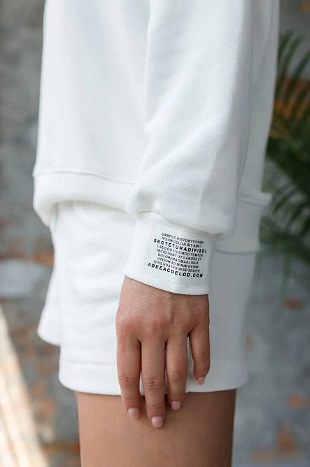 Костюм спортивний жіночий худі з шортами Молочний XS-S Харків - фото 5