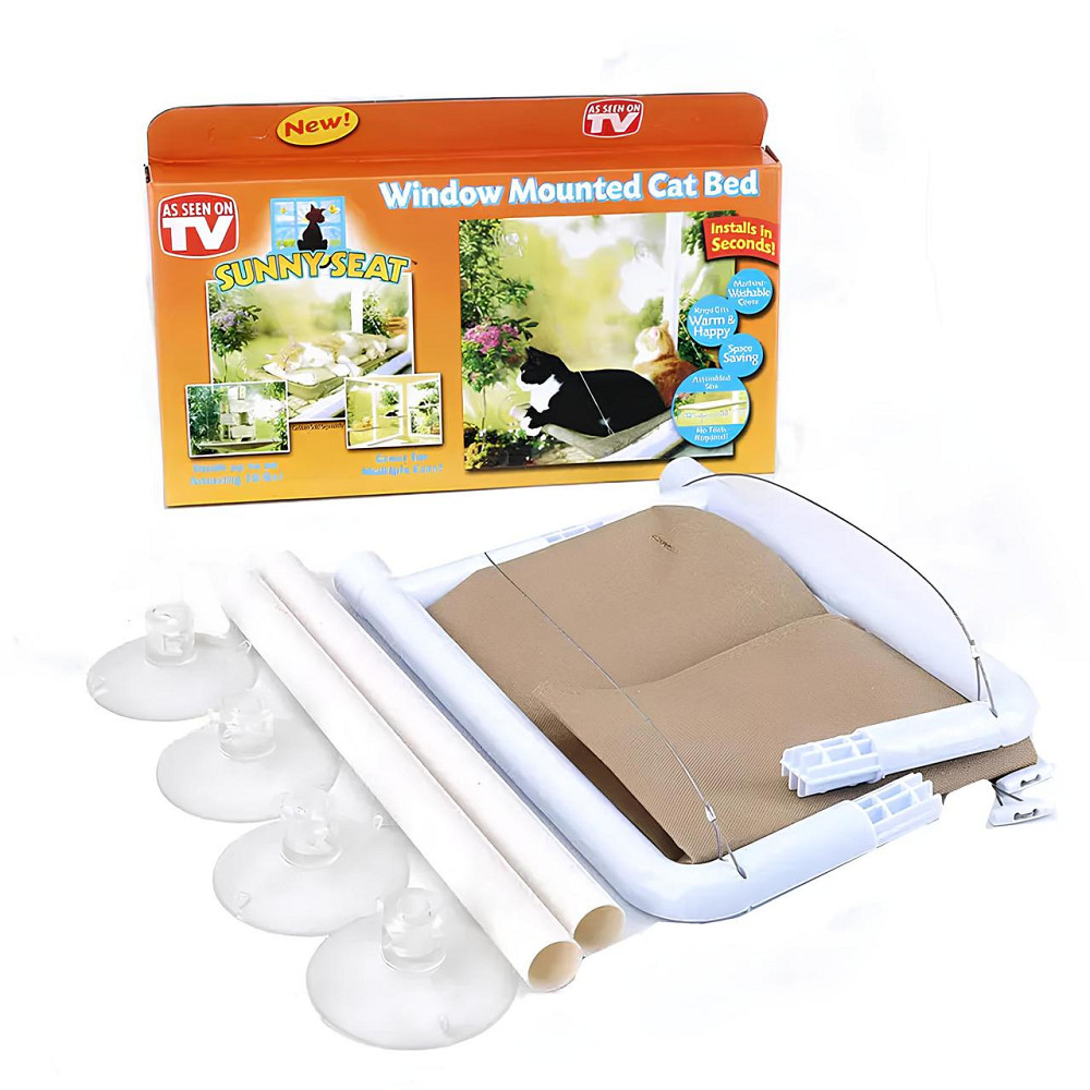 Підвісне віконне ліжечко для кота RESTEQ 55×35 см — гамак на вікно, лежак для кота, спальне місце на присосках Київ - фото 8