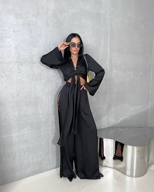 Жіночий стильний романтичний костюм шовк армані Одеса - фото 1