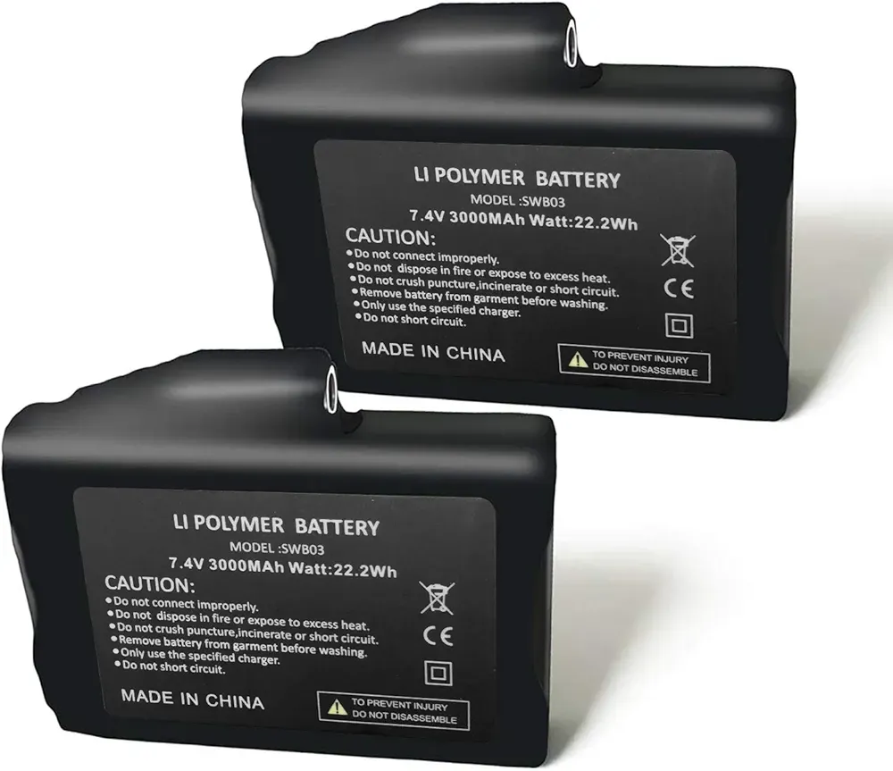 Акумуляторні батареї Sun Will SWB03, 7,4 V/3000 мАг для рукавичок та аксесуарів з підігрівом Луцк - изображение 1