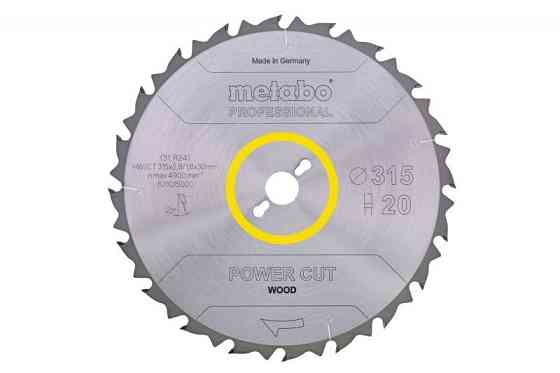 Пильный диск Metabo Power Cut HW/CT 315×3.0/2.0×30 мм, 24 зуба, WZ, по дереву Киев