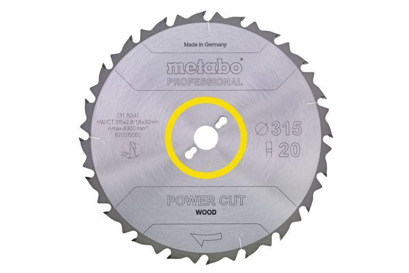 Пильний диск Metabo Power Cut HW/CT 315×3.0/2.0×30 мм, 24 зуби, WZ, по дереву Київ - фото 1