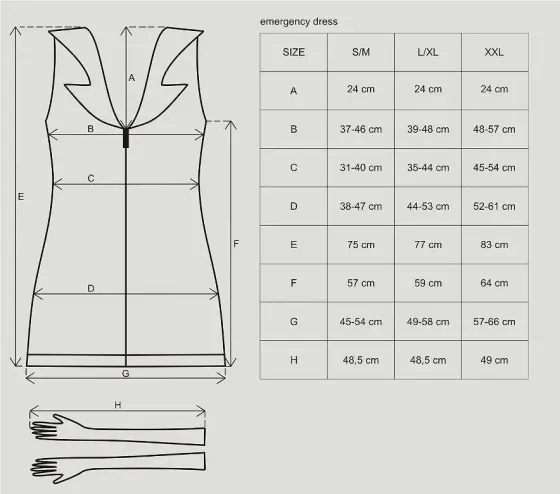 Еротичний костюм медсестри Obsessive Emergency dress S/M, white, сукня, стринги, рукавички, чепчик, Львів