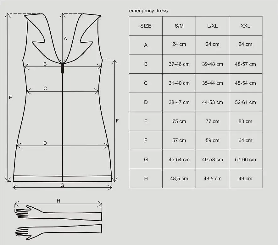 Еротичний костюм медсестри Obsessive Emergency dress S/M, white, сукня, стринги, рукавички, чепчик, Львів - фото 4