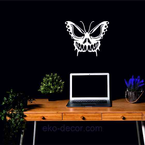 Декоративне настінне 3D Панно «Череп», Декор на стіну з об'ємом 110*87 см, Білий Київ