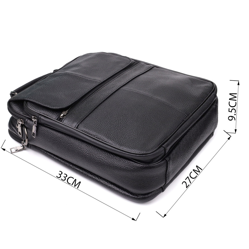 Мужская сумка с ручкой для переноса в руке из натуральной кожи Vintage 23026 Черный Киев - изображение 3