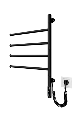 Электрический полотенцесушитель Mario Веер -I 600х445 TR поворотный, черный мат Киев