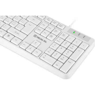 Клавіатура REAL-EL RK-513 USB White (EL123100047) Вінниця