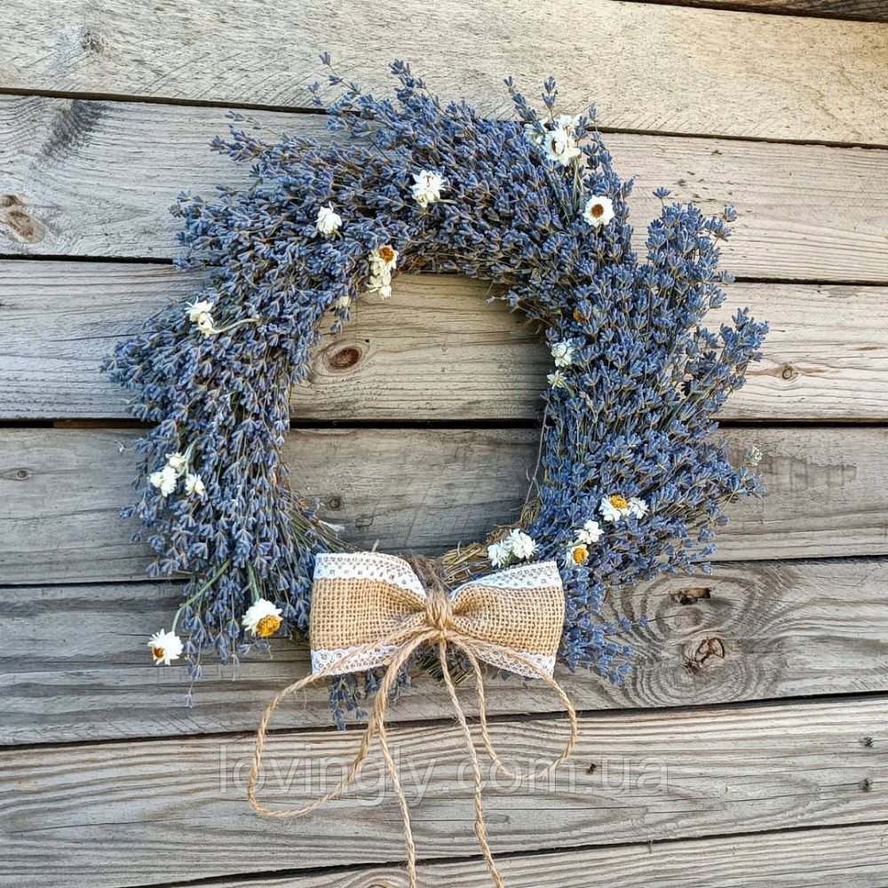 Интерьерный венок из цветов лаванды диаметр 28см Ирпень - изображение 1