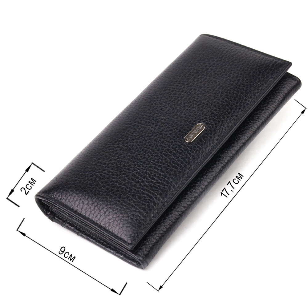 Жіночий шкіряний гаманець для карток купюр та монет CANPELLINI 21658 Чорний Київ - фото 13