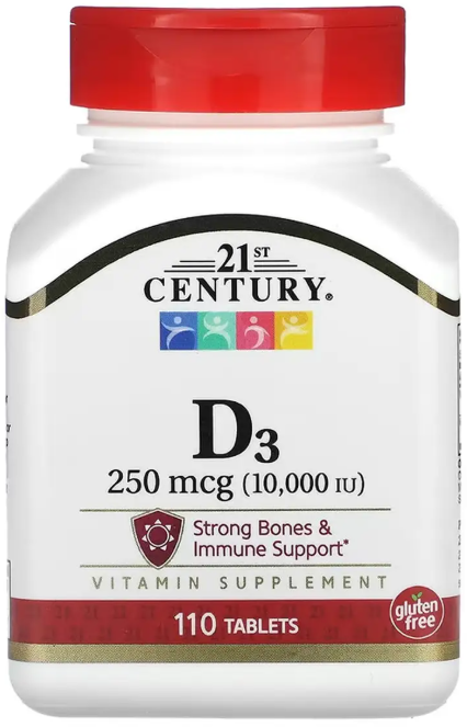 Вітамін Д3 21st Century D3 250 mcg (10,000 IU) 110 таб Киев - изображение 1