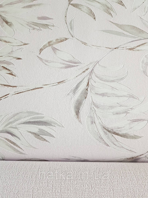 Вінілові шпалери на флізелін AS creation Attractive гілки листя рожеві, білі чорні на рожевому Київ - фото 3