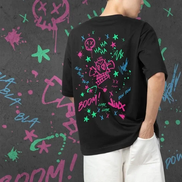 Футболка чоловіча з  принтом Arcane Малюнки Джинкс Розмір 48 Anime0868 Дніпро - фото 5