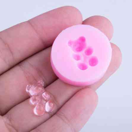 Силиконовый молд Мишка маленький 3 см розовый Киев