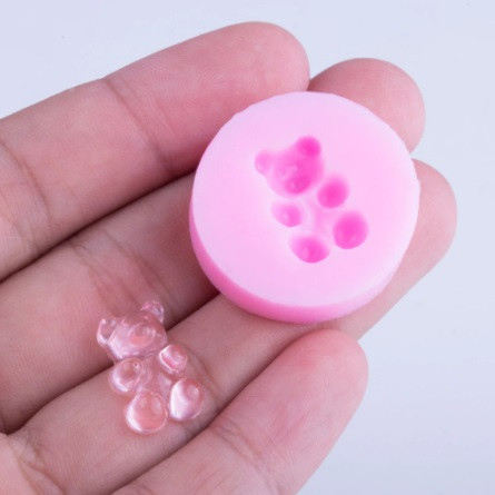 Силиконовый молд Мишка маленький 3 см розовый Киев - изображение 1