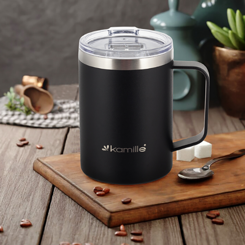 Термочашка 360мл з покриттям "soft-touch" нержавіюча сталь чорний KAMILLE 2159 Житомир