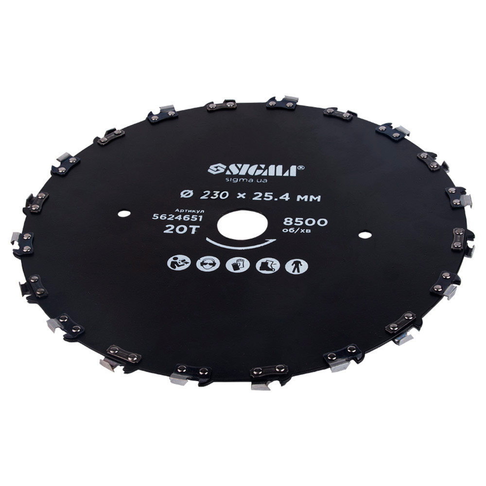 Sigma Диск для триммера Ø230×25.4мм 20Т цепной SIGMA (5624651) Киев - изображение 5