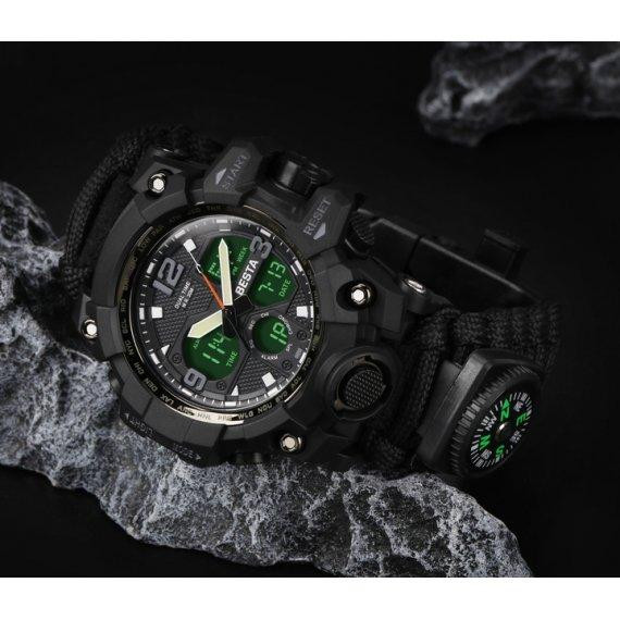 Чоловічий наручний годинник Besta Life Pro з компасом (Чорний) Вінниця - фото 9